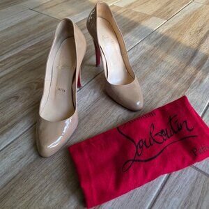 Christian Louboutin Fifille Simple Nude Patent Leather Pumps Eur. 36.5